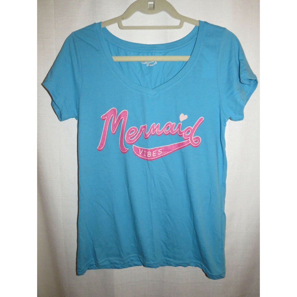 Joe Boxer Blue Mermaid Vibes Slim Fit Tee Shirt Junior L Women's M